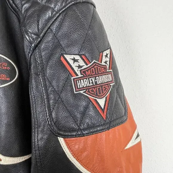 Harley-Davidson Motorcycle Riding Leather Jacket Flames